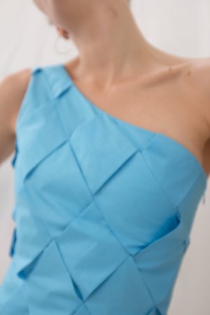 Mozh Mozh Checkered Colibri Dress - Azul Mozh Mozh Checkered Colibri Dress - Azul