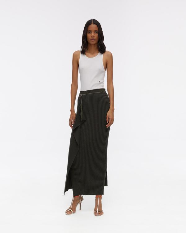 Helmut Lang Layered Wool Skirt - Black Helmut Lang Layered Wool Skirt - Black