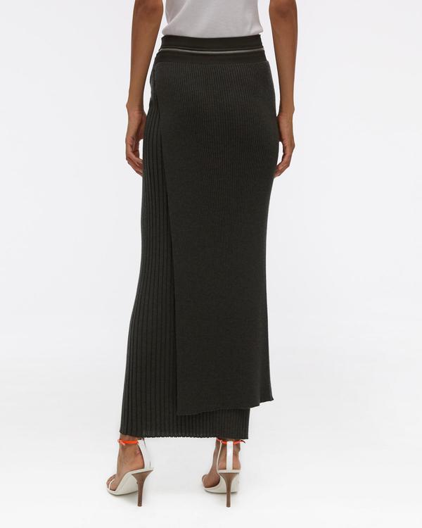 Helmut Lang Layered Wool Skirt - Black Helmut Lang Layered Wool Skirt - Black