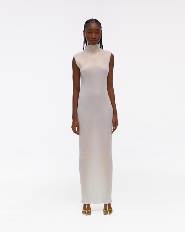 Helmut Lang Pleated Lurex Dress - Pearl Helmut Lang Pleated Lurex Dress - Pearl