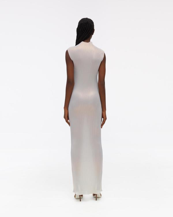 Helmut Lang Pleated Lurex Dress - Pearl Helmut Lang Pleated Lurex Dress - Pearl