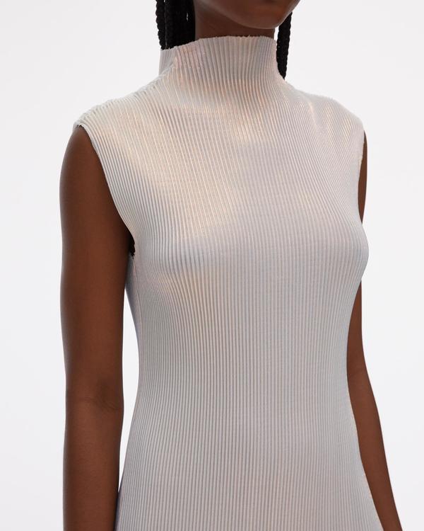 Helmut Lang Pleated Lurex Dress - Pearl Helmut Lang Pleated Lurex Dress - Pearl