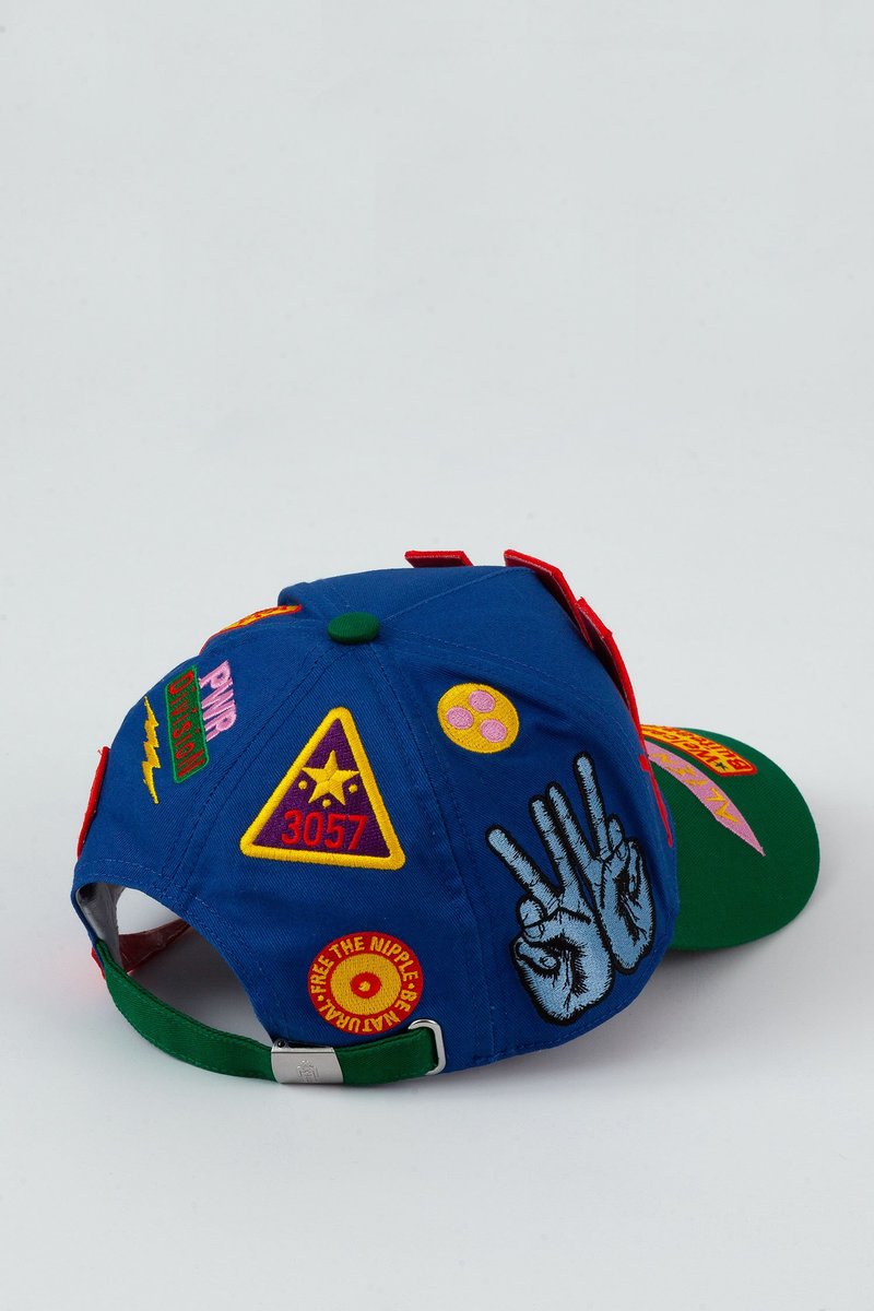 Walter Van Beirendonck WitblitZ Cap - Blue/Green | Garmentory