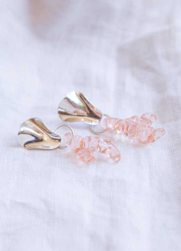 Cled Coral Reef Earrings - Sterling Silver Cled Coral Reef Earrings - Sterling Silver
