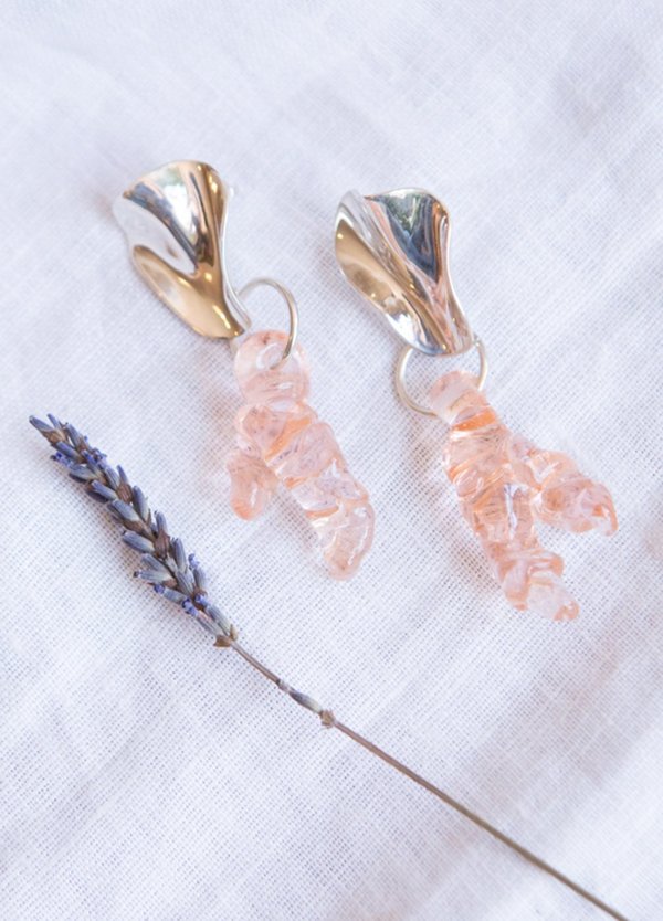 Cled Coral Reef Earrings - Sterling Silver Cled Coral Reef Earrings - Sterling Silver