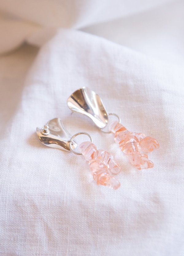 Cled Coral Reef Earrings - Sterling Silver Cled Coral Reef Earrings - Sterling Silver