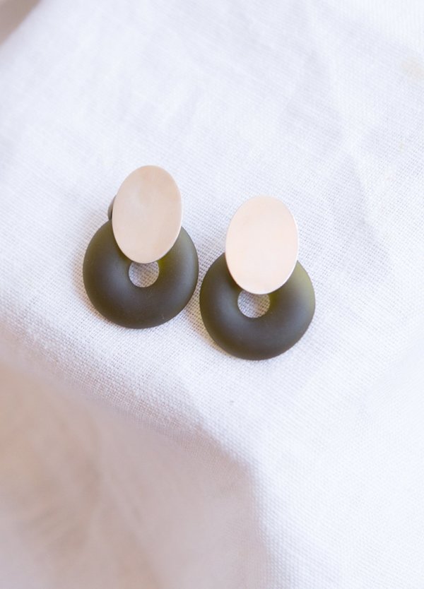 Cled Oval Ring Earrings - Sterling Silver Cled Oval Ring Earrings - Sterling Silver