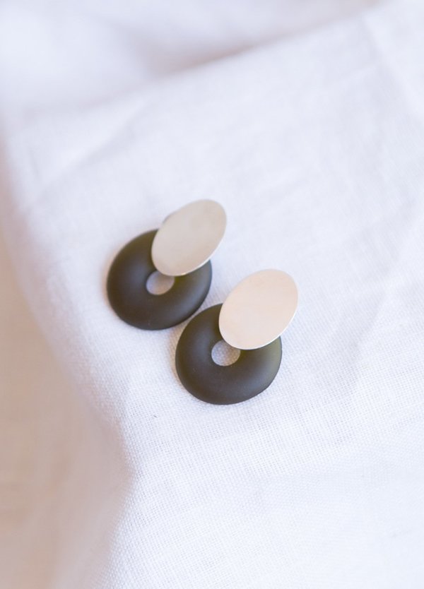 Cled Oval Ring Earrings - Sterling Silver Cled Oval Ring Earrings - Sterling Silver