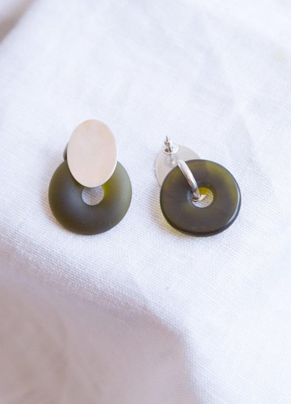 Cled Oval Ring Earrings - Sterling Silver Cled Oval Ring Earrings - Sterling Silver