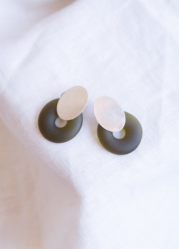 Cled Oval Ring Earrings - Sterling Silver Cled Oval Ring Earrings - Sterling Silver