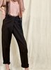 Anderst Chiara Fold Over PinStripe Wool Pant - Brown - Thumbnail 3