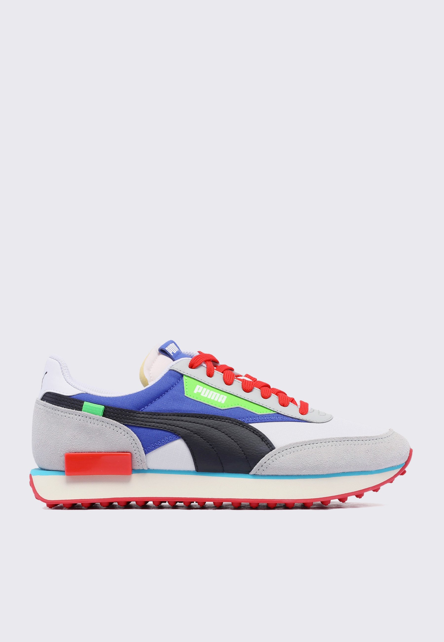 Puma Future Rider Play On Black Fluo Green Dazzling Blue Garmentory