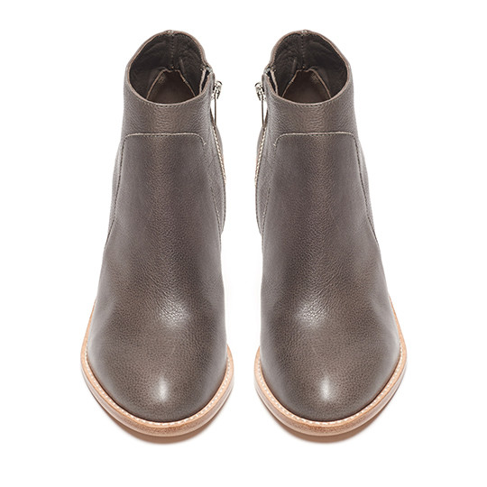 Loeffler Randall - Ella Stacked Heel Ankle Boot in Grey Leather Loeffler Randall - Ella Stacked Heel Ankle Boot in Grey Leather