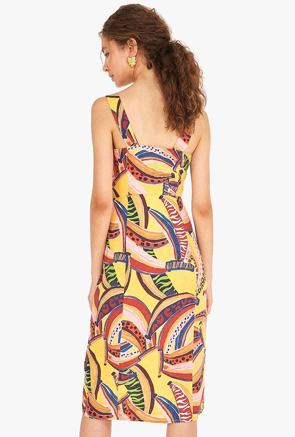 knee length dresses for ladies Farm Rio Red Spring Bananas Mini Dress – Wren + Willow main image 0