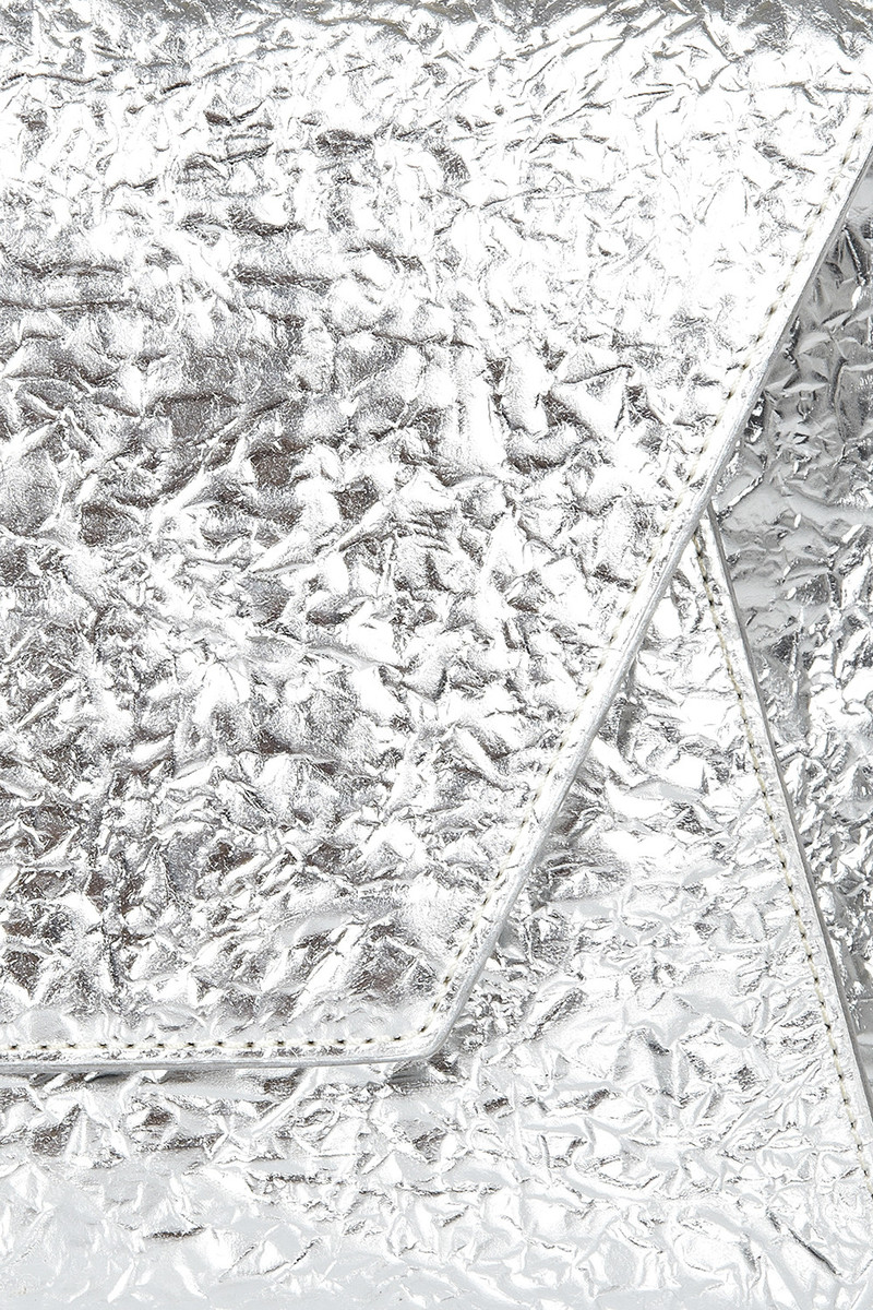 Flynn - Fergie Silver Leather Clutch