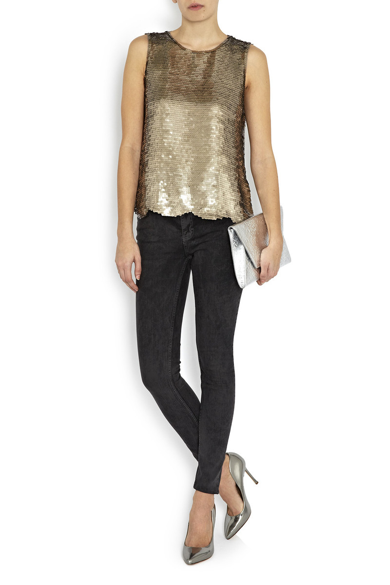 Flynn - Fergie Silver Leather Clutch