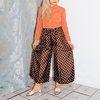 Wolcott : Takemoto Yayoi Pant - Brown Polka Dot Silk - Thumbnail 1