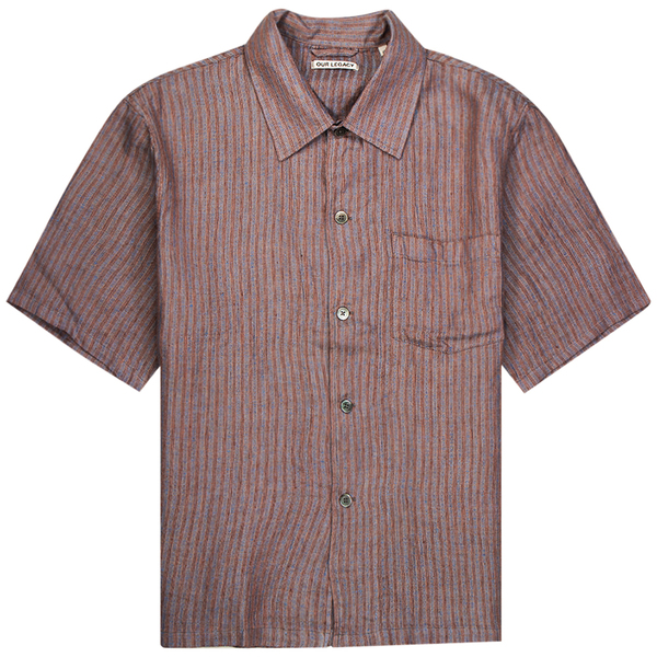 Our Legacy shortsleeve box shirt - Linen Stripe | Garmentory
