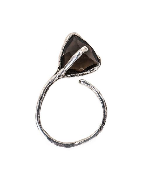 Unearthen Mini Spectra Ring with Smokey Quartz Unearthen Mini Spectra Ring with Smokey Quartz