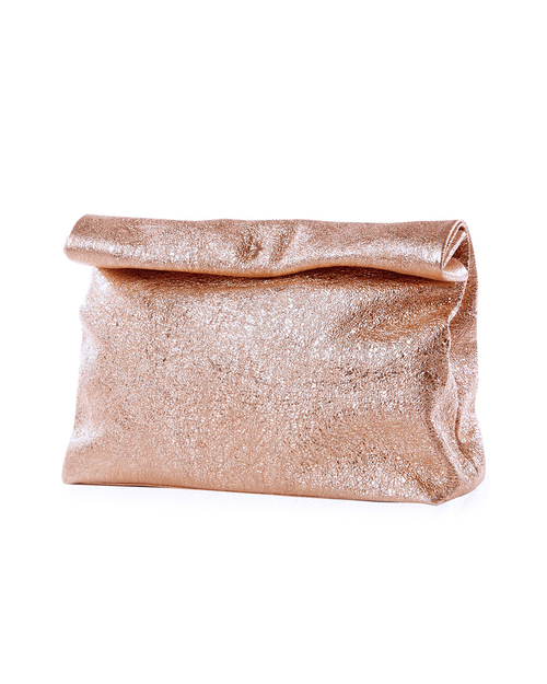 Marie Turnor Lunch Clutch in Apricot Foil Leather Marie Turnor Lunch Clutch in Apricot Foil Leather