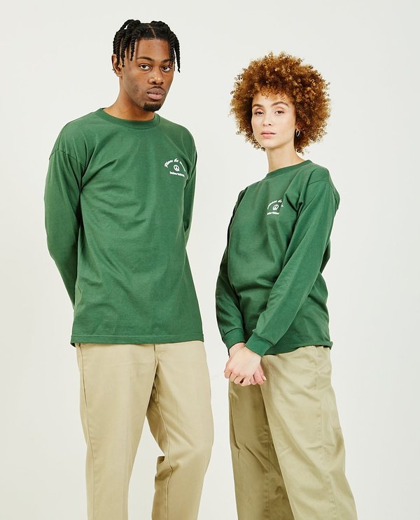 Unisex PEACE & QUIET Indoor Voices Long Sleeve Tee - Forest Unisex PEACE & QUIET Indoor Voices Long Sleeve Tee - Forest