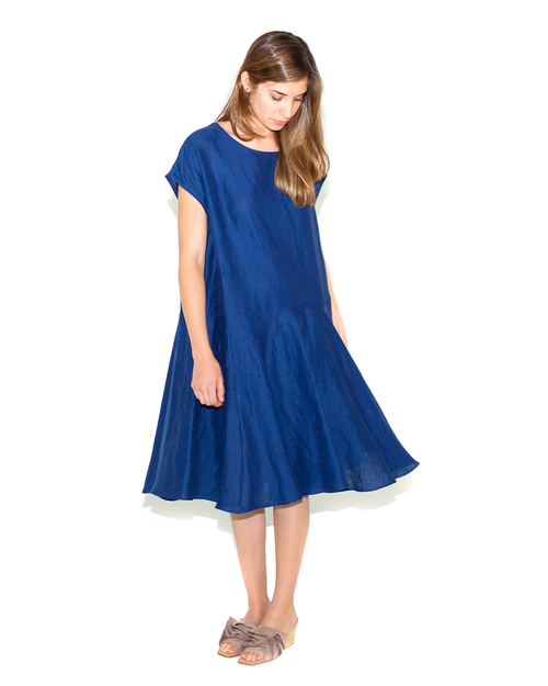 Creatures of Comfort Malick Dress in Indigo Linen Creatures of Comfort Malick Dress in Indigo Linen