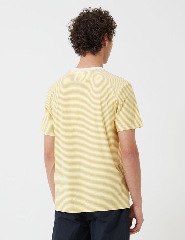 Folk Clothing Folk 1x1 Stripe T-Shirt - Light Gold/Ecru Folk Clothing Folk 1x1 Stripe T-Shirt - Light Gold/Ecru