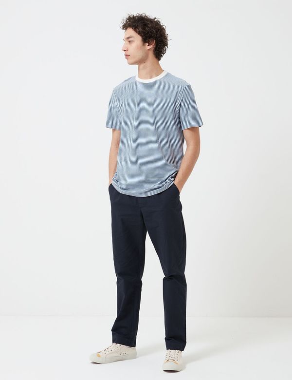 Folk Clothing Folk 1x1 Stripe T-Shirt - Woad/Ecru Folk Clothing Folk 1x1 Stripe T-Shirt - Woad/Ecru