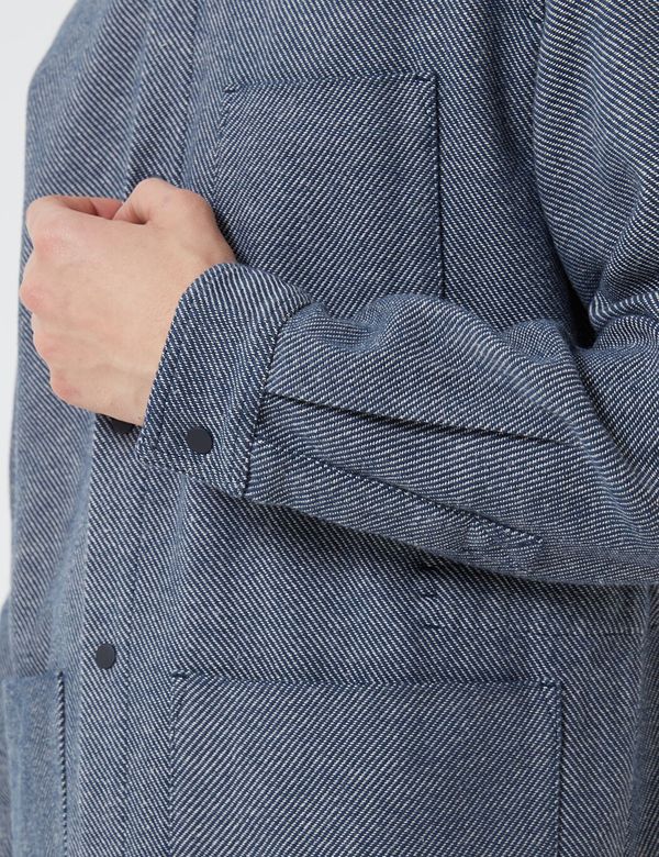 Folk Clothing Folk Assembly Jacket - Navy/Ecru Twill Folk Clothing Folk Assembly Jacket - Navy/Ecru Twill
