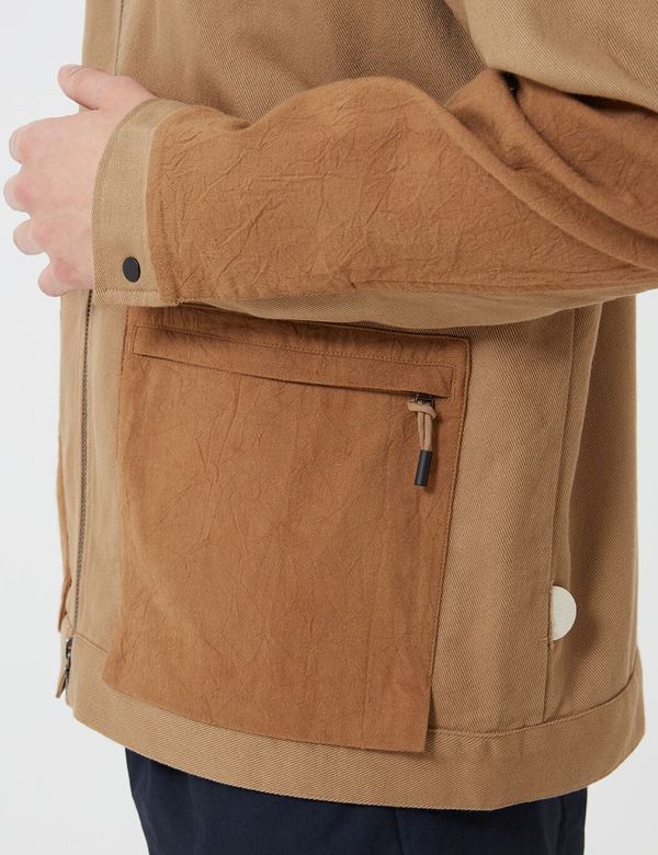 Folk Clothing Overlay Jacket - Tan Folk Clothing Overlay Jacket - Tan