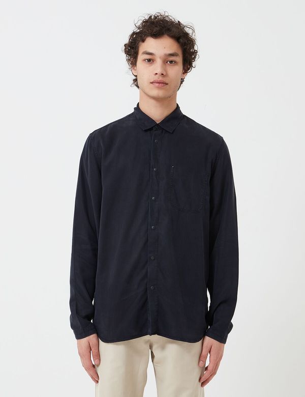 Folk Clothing Soft Stitch Pocket Shirt - Navy Blue Folk Clothing Soft Stitch Pocket Shirt - Navy Blue