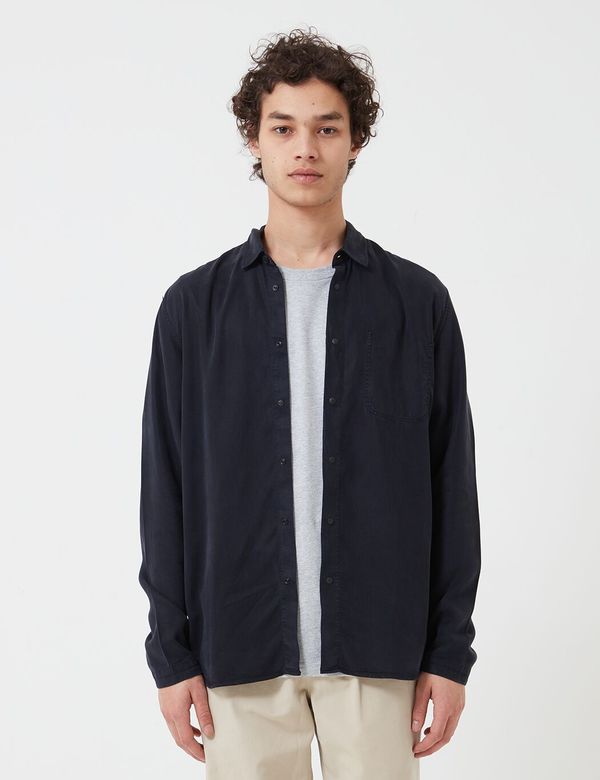 Folk Clothing Soft Stitch Pocket Shirt - Navy Blue Folk Clothing Soft Stitch Pocket Shirt - Navy Blue