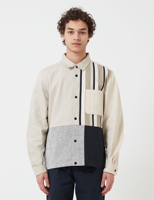 Folk Clothing Warp Jacket - Stone Black Patchwork Folk Clothing Warp Jacket - Stone Black Patchwork
