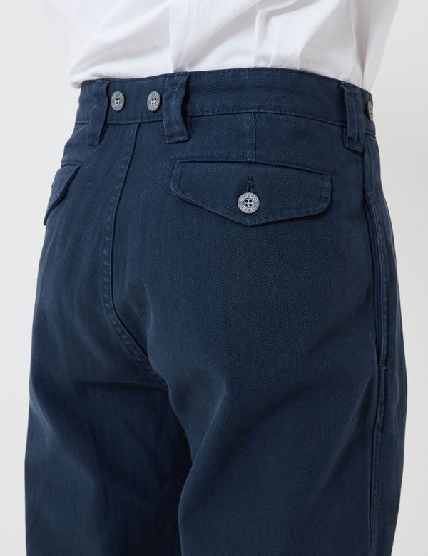 Nigel Cabourn Pleated Chino - Black/Navy | Garmentory