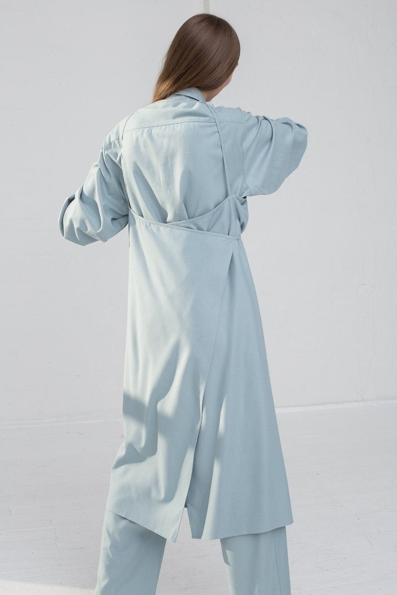 Baserange Yumi Apron Dress - Buja Blue | Garmentory