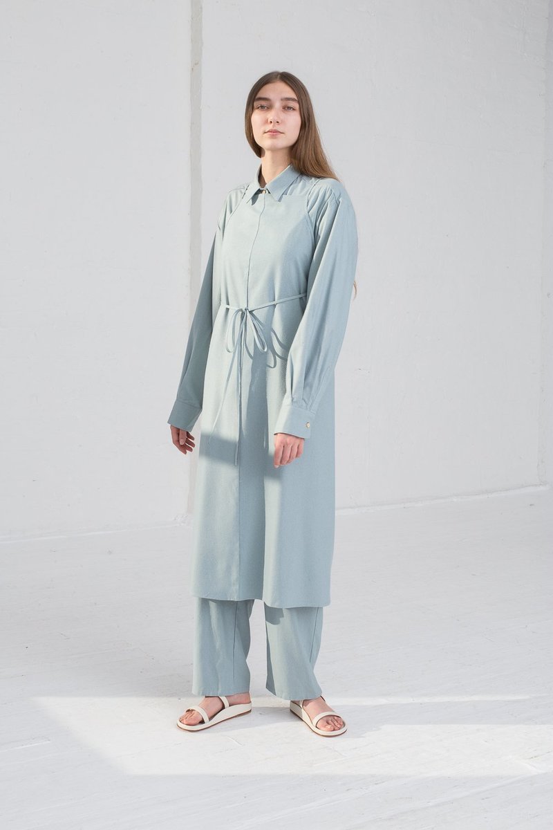 Baserange Yumi Apron Dress - Buja Blue | Garmentory