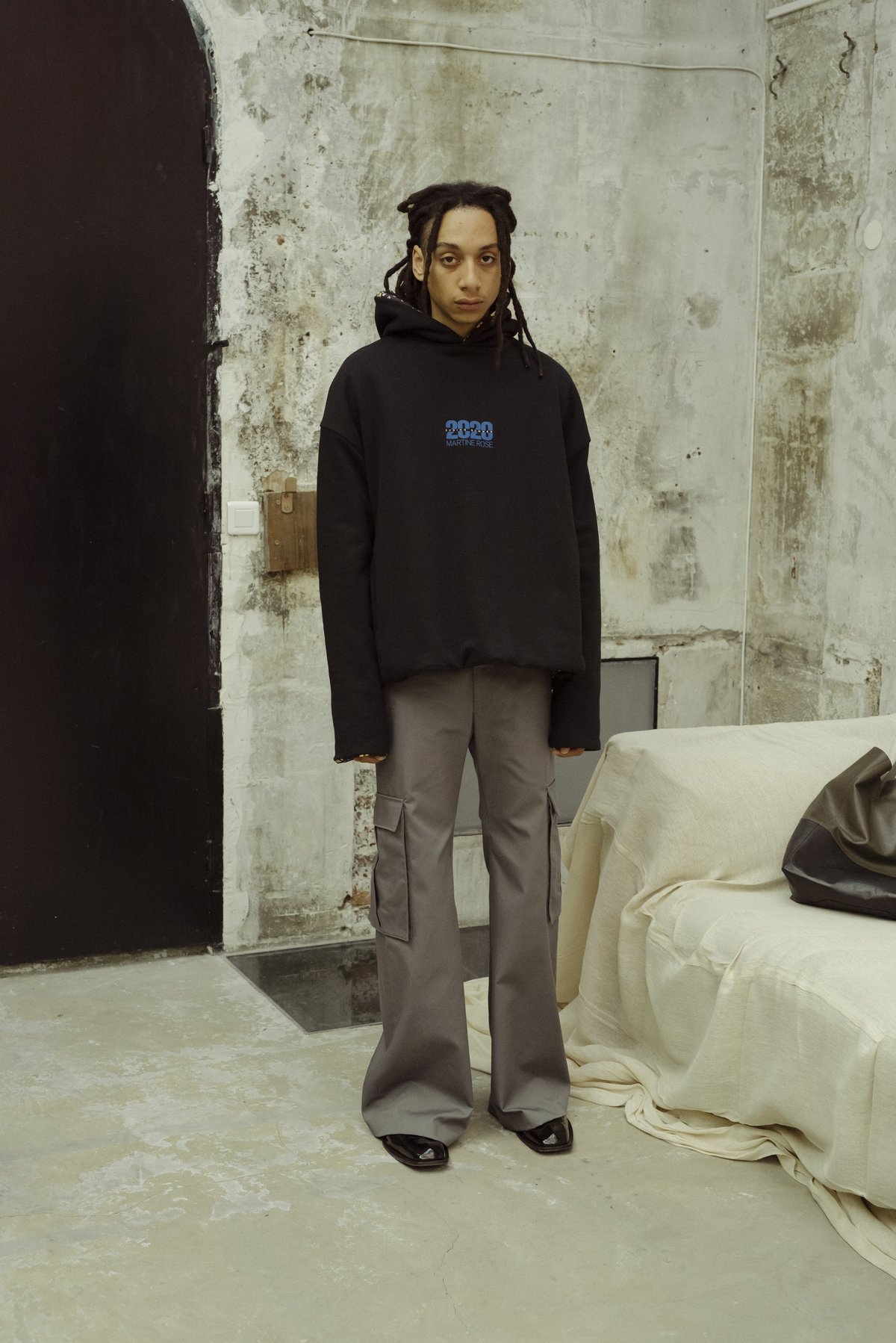 Martine Rose Alphonso Cargo Pocket Flare Trouser - grey - Image 1 of 10