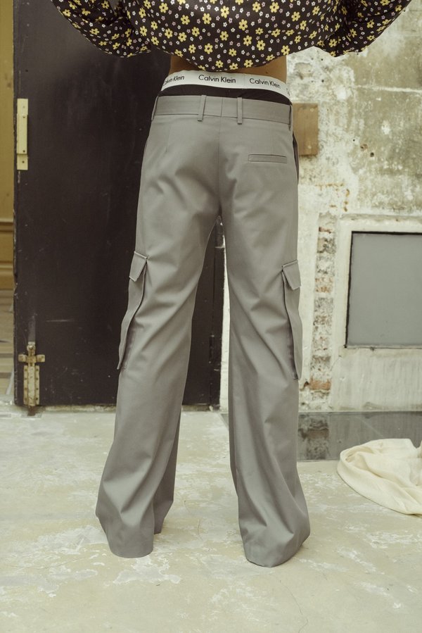 Martine Rose Alphonso Cargo Pocket Flare Trouser - grey