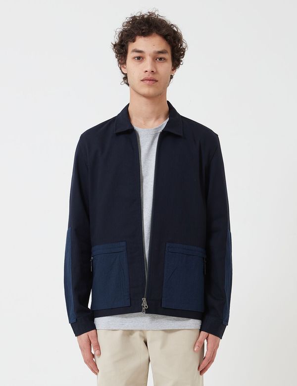 Folk Clothing Overlay Jacket - Navy Blue Folk Clothing Overlay Jacket - Navy Blue