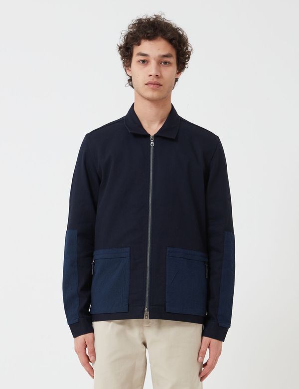 Folk Clothing Overlay Jacket - Navy Blue Folk Clothing Overlay Jacket - Navy Blue
