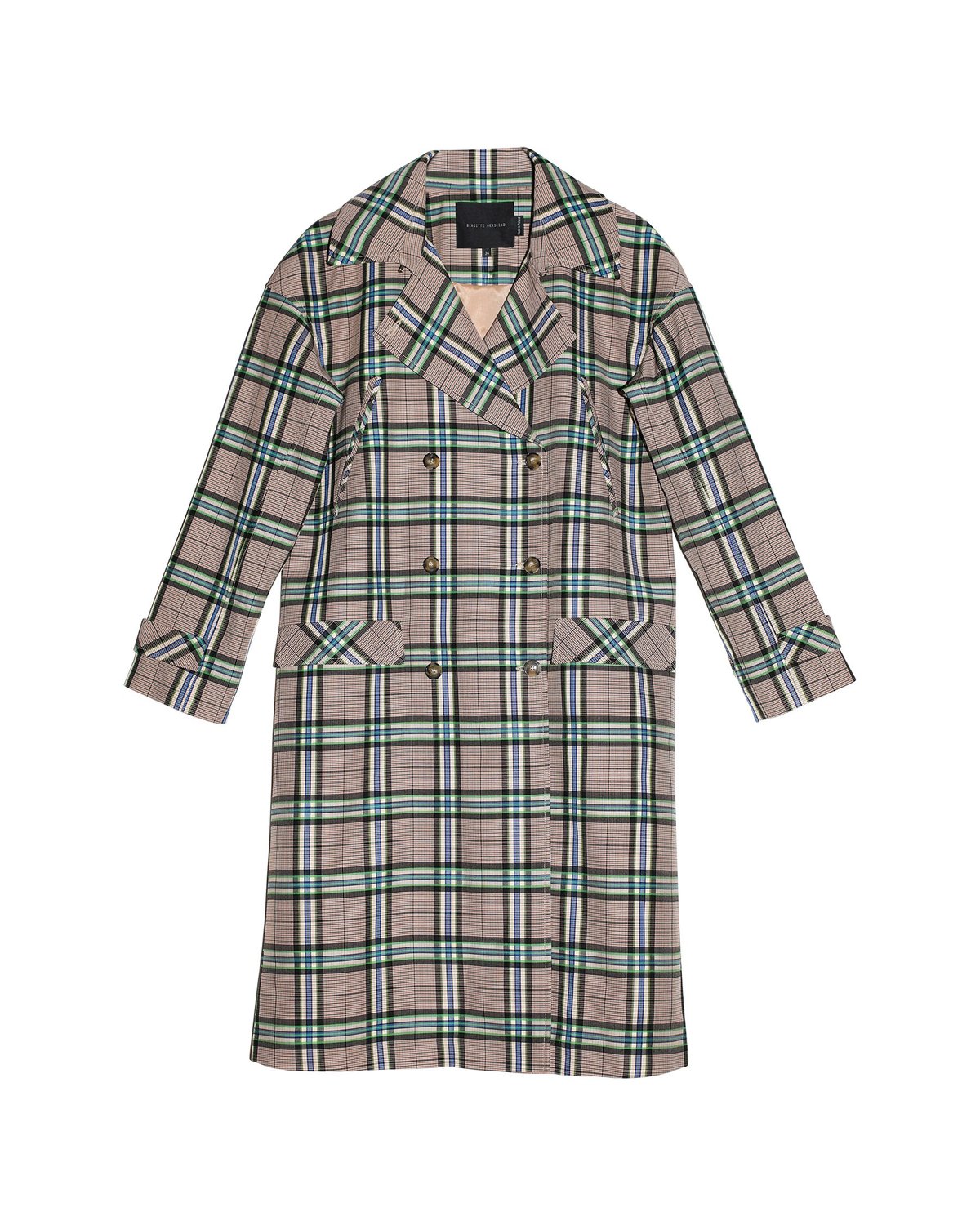 BIRGITTE HERSKIND Renee Trench Coat - Green Checks - Image 6 of 6
