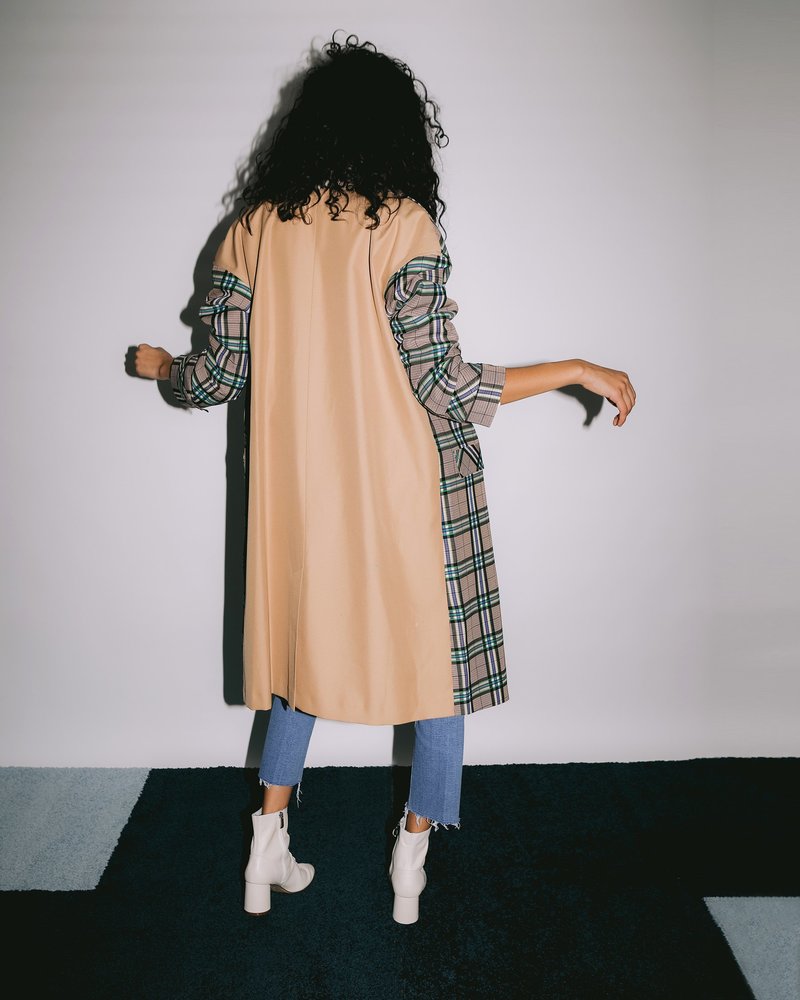 BIRGITTE HERSKIND Renee Trench Coat - Green Checks