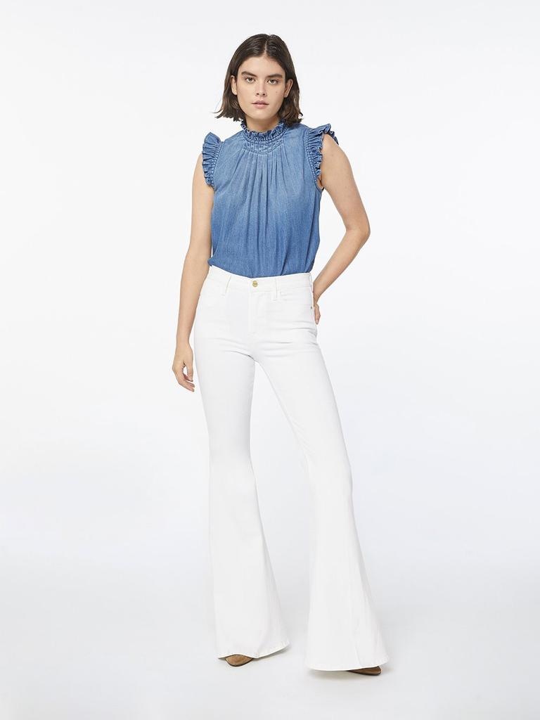 FRAME Denim RUFFLE SLEEVELESS TOP 