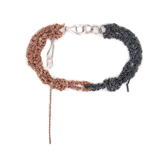 Arielle De Pinto Siamese Bracelet in Rose Gold & Midnight Sterling Silver Arielle De Pinto Siamese Bracelet in Rose Gold & Midnight Sterling Silver