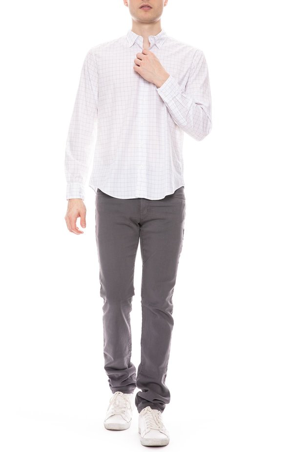 Frank & Eileen Finbar Cotton Windowpane Shirt - WHITE/BLACK Frank & Eileen Finbar Cotton Windowpane Shirt - WHITE/BLACK