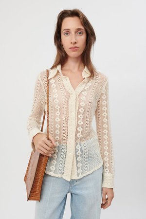 Our Legacy 70s Line Shirt - Off White Cotton Lace | Garmentory