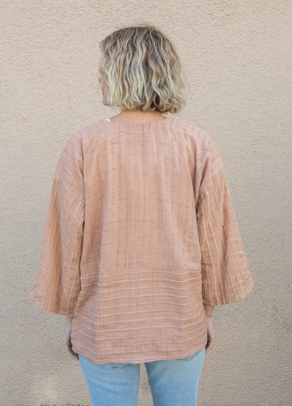 Tonle Handwoven 3/4 sleeve Jacket - Palm Tonle Handwoven 3/4 sleeve Jacket - Palm