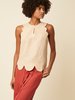 Great Plains Linen Scallop Top - Sand - Thumbnail 2