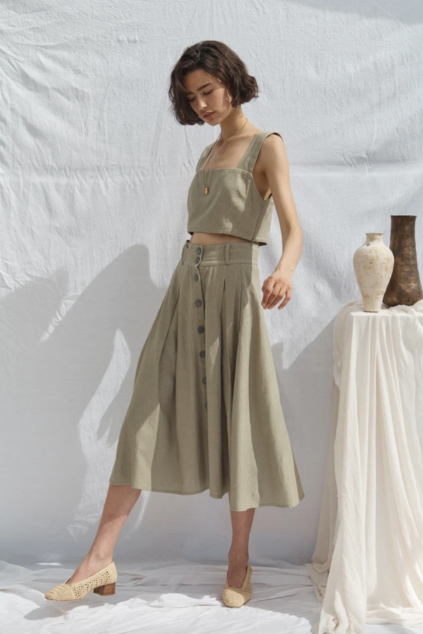 linen midi