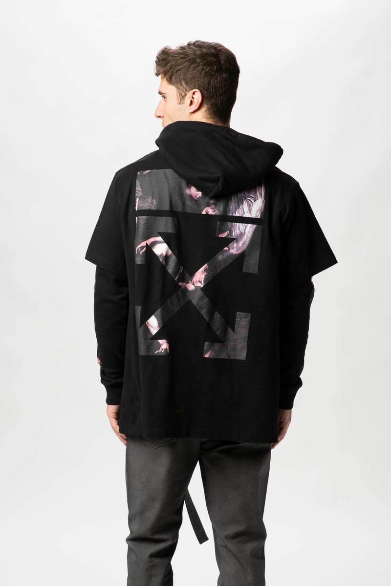 Off-White Caravaggio Arrow T-Shirt Hoodie | Garmentory
